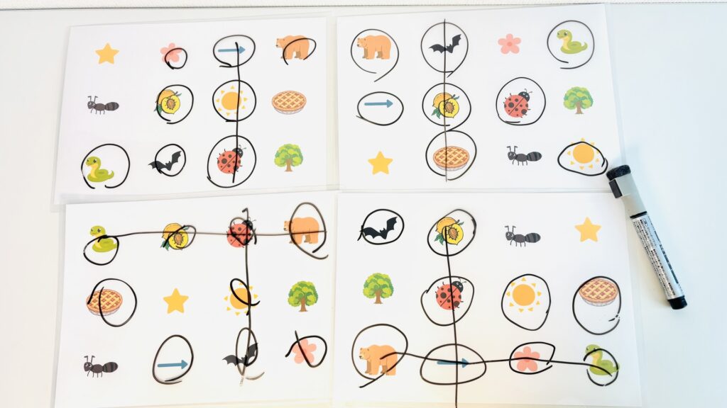 子どもたちが楽しんだPicture Bingoのカード